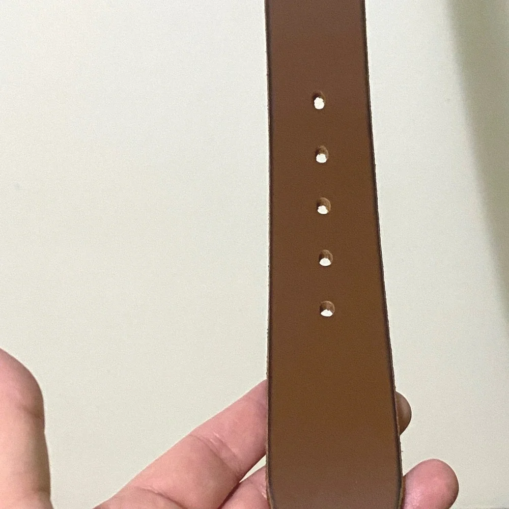 Timberland Mens Brown Genuine Leather Belt Size 44 Rugged Casual Western Buckle